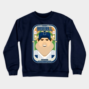 Baseball Blue Pinstripes - Rhubarb Pitchbatter - Bob version Crewneck Sweatshirt